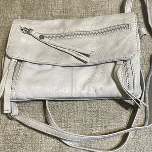 Day & Mood gray leather small crossbody handbag